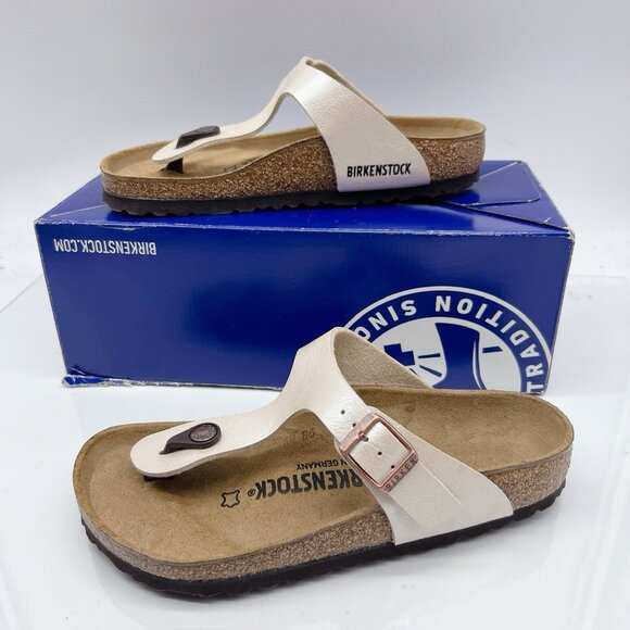 Birkenstock Gizeh Birko-Flor Thong Sandal Graceful Pearl White EU 36 US 5- 5.5 R - Picture 2 of 14